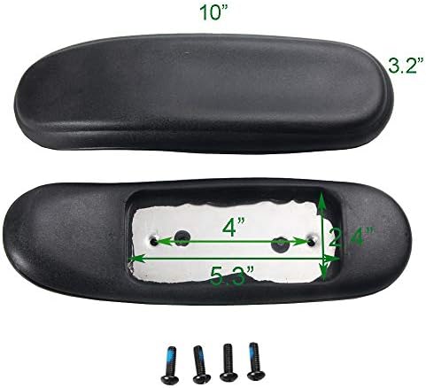 MingYi.office Replacement Office Chair Armrest Arm Pads Caps (Set of 2) Universal 4" Mounting Hole - Black Polyurethane Conical Pads