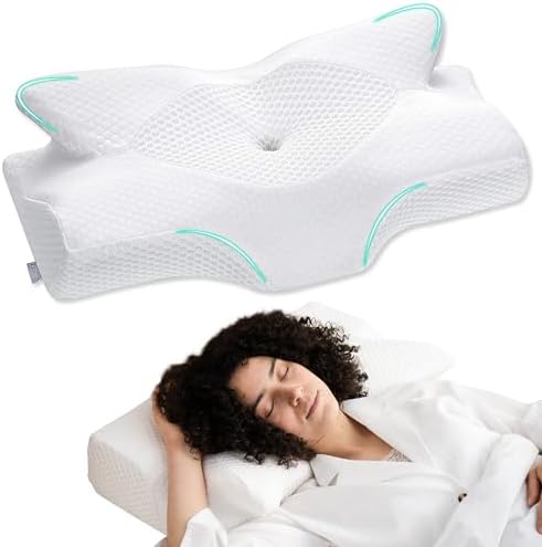 Elviros Cervical Memory Foam Pillows for Neck Pain Relief,Medium Firm