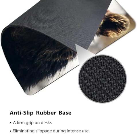 9.5x7.9 Inch Office/Gaming Mouse Pad, Intense Gaze of a Brown Bear Cute Anti-Slip Mat for Desk