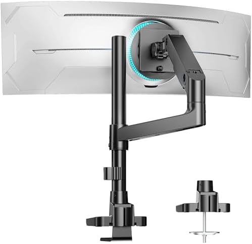 Single Monitor Arm Desk Mount for 17-49 Inch Monitors Holds 44 lbs, Black