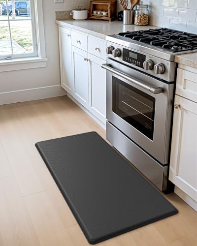 DEXI Anti Fatigue Kitchen Floor Mat Cushioned Standing Runner 48x20, Black
