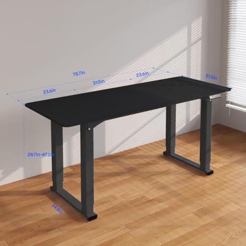 SANODESK 4-Leg 78''x32'' Large Electric Height Adjustable Standing Desk