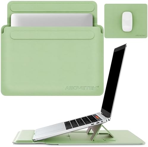 AboveTEK Laptop Bag Sleeve for MacBook Computer Expandable Storage, Two Adjustable Angles, Ultra-Slim Stylish, Fits 13"-14" Laptops - Blue