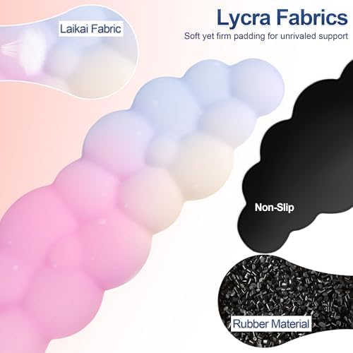 Silky Cloud Wrist Rest Set for Keyboard & Mouse, 16.9", Colorful