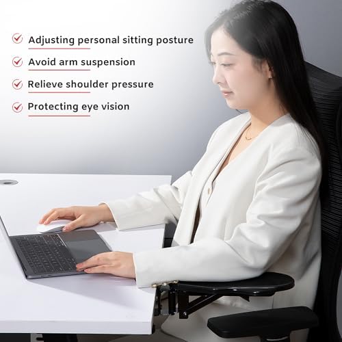 Computer Arm Rest for Desk, 180° Swivel and 90° Foldable, Black