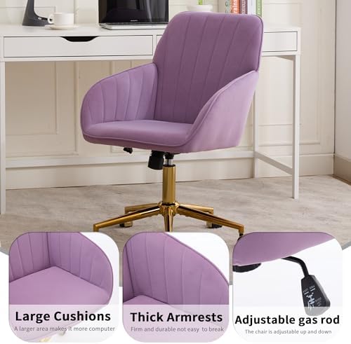 Home Office Desk Chair, Fabric Swivel Task Chair with Golden Base
