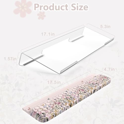 HAOCOO Keyboard Stand with Wrist Rest, Ergonomic Wrist Rest Office Desk Accessorie, 3-Level Height Adjustment Acrylic Keyboard Riser, Easy Typing Wrist Support for Computer