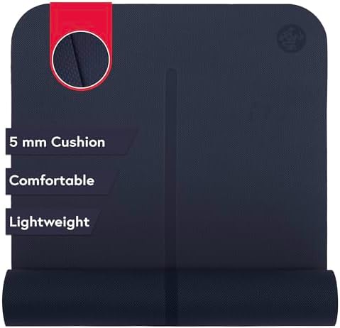 Manduka Begin Yoga Mat 68" - 5mm Cushioning | Comfortable, Lightweight & Reversible with Alignment Stripe | Budget-Friendly | 68 x 24 inches