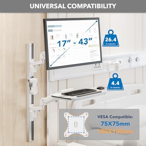 Mount-It! MedHub Medical Workstation Wall Mount, 17-43"