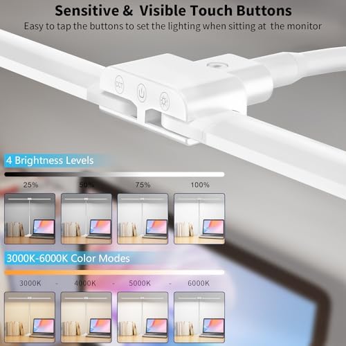 LED Desk Lamp Double Light: 1200LM Desk Light Base for Home Office, White