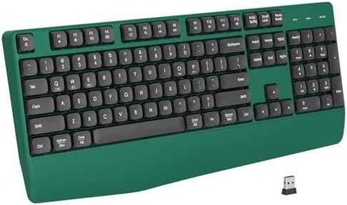 Links9+ Ergonomic Wireless Bluetooth Keyboard with Wrist Rest(Green)