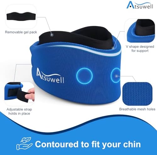 Atsuwell Ice Pack Neck Braces for Neck Pain and Support, Blue