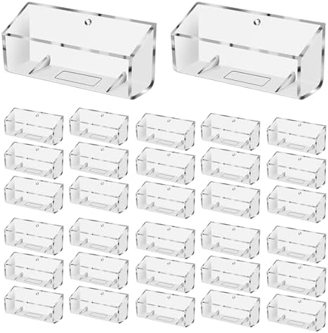 Eersida 32 Pcs Acrylic Business Card Holder for Wall Mount or Place on Desk