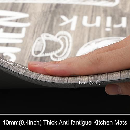 HEBE Anti Fatigue Kitchen Rugs Set of 2, Cushioned Kitchen Mats for Floor