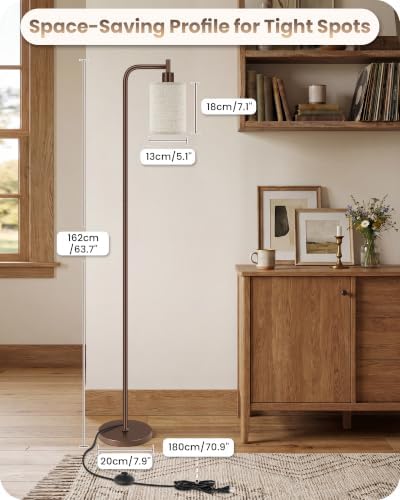 Dimmable Floor Lamp for Living Room with Remote & 10W Bulb