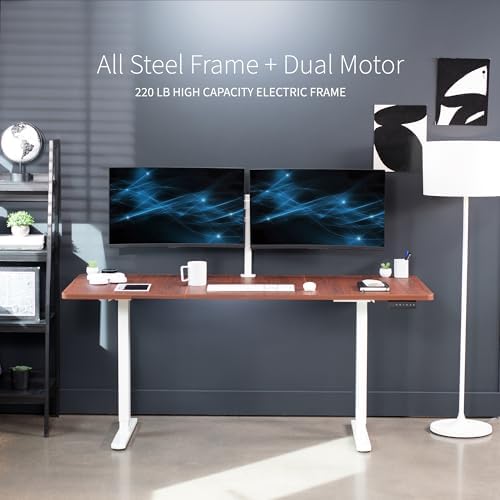 VIVO Dark Walnut 71 x 30 in Standing Desk, DESK-KIT-E2W7D