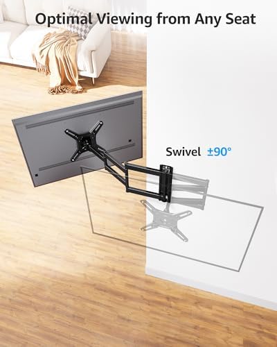 MOUNTUP Full Motion TV Wall Mount for Most 13-42 inch TVs, 21.7'' Long Extension Articulating Arm with Swivel Tilt Rotation, Corner TV Mount Wall Bracket for Monitor, Max VESA 200x200mm, Holds 44 lbs