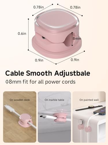 Magnetic Cable Clips, Adjustable Cord Holder Management, Adhesive Wire Keeper Organizer for Home Office Desk Phone PC Car Wall Desktop Nightstand Appliance (9-PCS Purple)