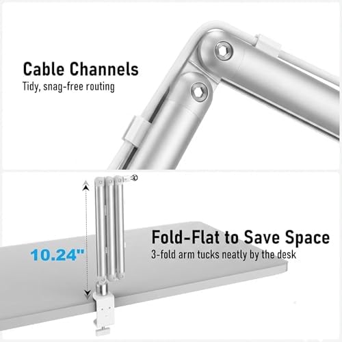 iPad Holder For Desk, Adjustable Tablet Arm iPad Desk Mount with C-Clamp