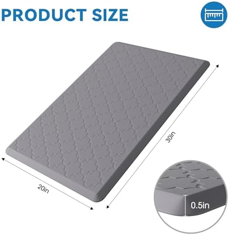 Kitchen Mats for Floor, Wide Cushioned Anti Fatigue Mat, Grey