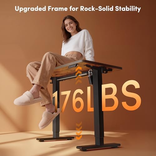 FEZIBO 48" Electric Standing Desk Height Adjustable Desk, Rustic Brown