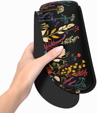 Dapesuom Enlarge Keyboard Wrist Rest, Memory Foam Wrist Cushion for Desk Mats Support, Typing Pain Relief Keyboard Mouse Pad Rests Set with Non-Slip Base for Gaming Laptop Computer, Floral Cartoon
