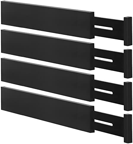 Bamboo Drawer Dividers, Adjustable Drawer Organizers, Fits 12.6–16" Drawers