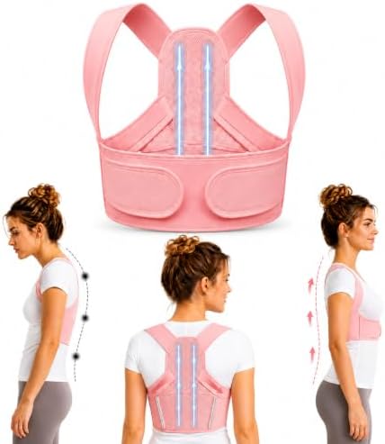 Back Brace Posture Corrector for Women, Invisible Under Clothes for Office and Daily Wear, Adjustable Upper Back Support for Slouching, Rounded Shoulders, Neck and Shoulder Comfort