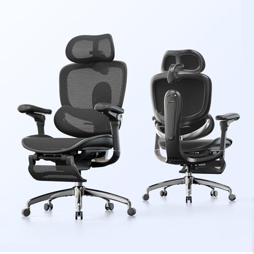 SIHOO Doro C300 Pro V2 Ergonomic Office Chair with Footrest, Jet Black
