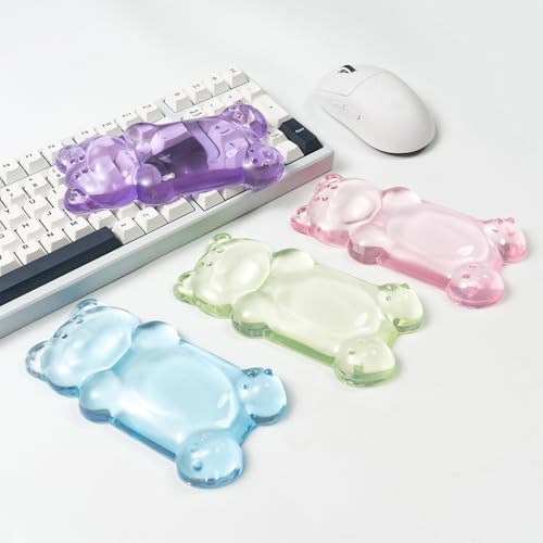 Ergonomic Gel Mouse Wrist Rest –Purple Clear Cute Bear Mouse Wrist Rest