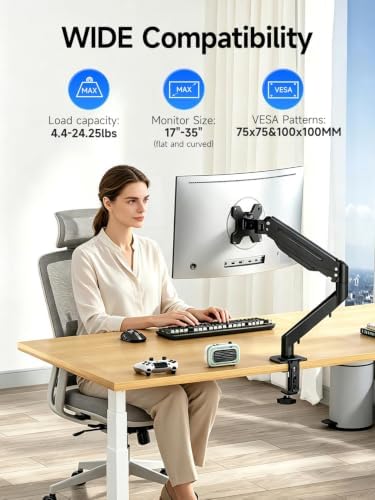 Suptek Single Monitor Arm Fully Adjustable for 17-34-35 Inch Screens