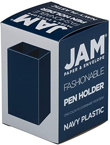 JAM PAPER Plastic Pen Holder - Navy Blue - Desktop Pencil Cup Sold Individually