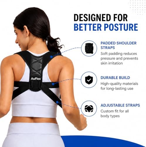 Posture Corrector for Men & Women – Back Brace Posture Corrector & Upper Back Brace for Shoulder Support – Adjustable Back Straightener for Neck & Back Pain Relief, Clavicle Support for Hunchback & Slouching (Chest 25-42”)