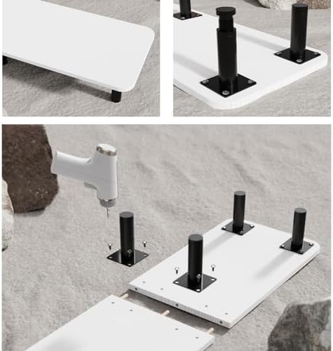 Dual Monitor Stand Riser 43.7 inch Large Extra Long Monitor Stand Riser Wide TV Stand Riser Monitor Stand for 2 Monitors Wood & Steel Leg Desktop Riser Desk Organization Home Office (White)