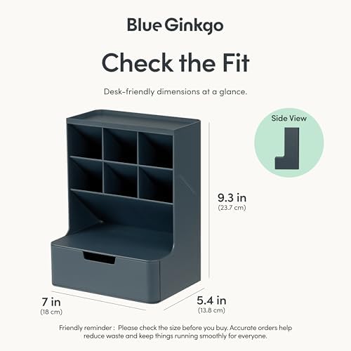 BLUE GINKGO Hive Pen Desk Organizer, Blue, Made in Korea