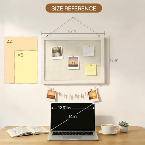 DOLLAR BOSS Double-Sided Bulletin Boards with Linen, 16"x12" 1PC Cork Board