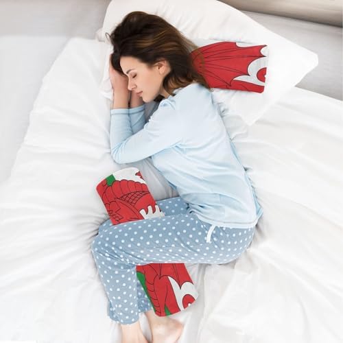 Bolster Pillow for Legs Firm Neck Roll Pillow Round Pillow Insert Cervical Cylinder Neck Support Car Wales Flag Welsh National Dragon