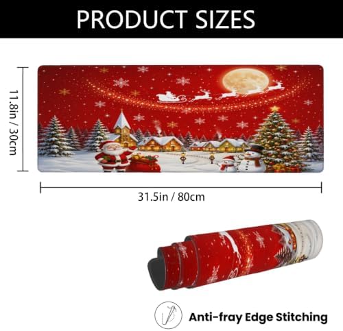 Christmas Large Mouse Pad Non-Slip Rubber Long Gaming Desk Mat