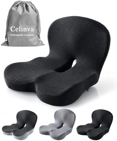 Celinva Orthopedic Car Seat Cushion for Tailbone Pain Relief(Dark Gray)