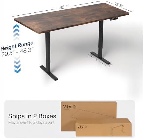 VIVO Rustic Vintage Brown 83 x 30 in Standing Desk, DESK-KIT-E2B84-30N