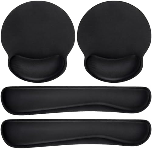 Yunsailing 8 Pcs Ergonomic Mouse Pad and Keyboard with Wrist Support Set