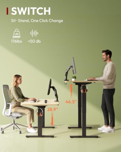 SANODESK 1'' Thick One-Piece 60 x 24'' Height Adjustable Standing Desk