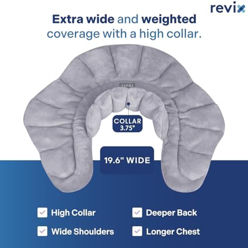 REVIX Microwavable Heating Pad for Neck Shoulders & Back, Moist Heat, Gray
