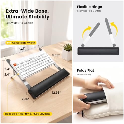 Laptop Stand for Desk, Adjustable Laptop Riser with Wrist Rest