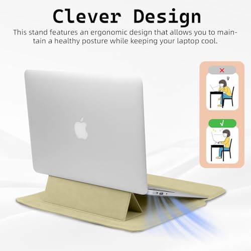 13.3-14 Inch Laptop Sleeve Case with Stand Feature,Matte PU Leather