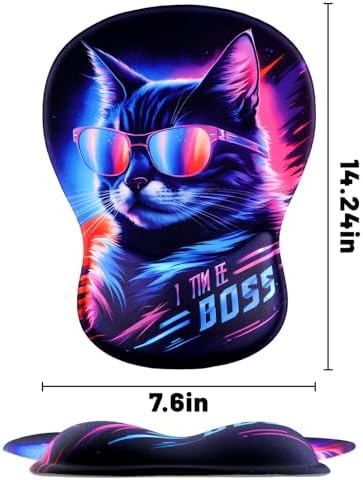 Ergonomic Mouse Pad with Wrist Rest - Gel Wrist Support Mousepad with Non-Slip PU Base for Computer, Laptop, Office & Home
