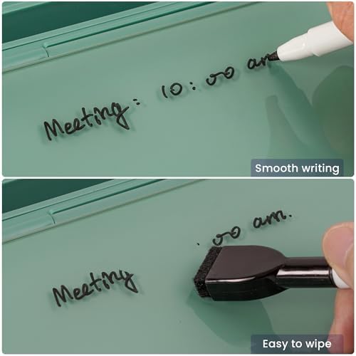 Varhomax Glass Desk Whiteboard with Storage