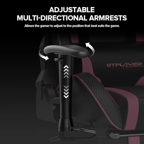 GTPLAYER Gaming Chair with Footrest Speakers Video Game Chair Bluetooth Music Heavy Duty Ergonomic Computer Office Desk Chair