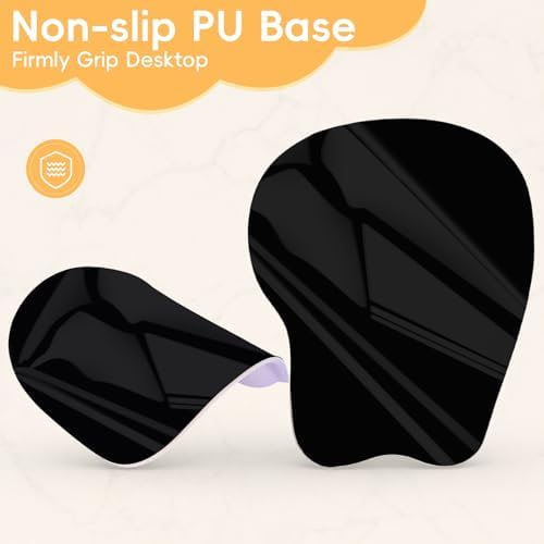 Mouse Pad with Wrist Rest Ergonomic Mouse Pad with Comfortable M-Shape Pain Relief Wrist Support Non-Slip PU Base Mousepad for Laptop, Office & Home (Lemon Yellow)