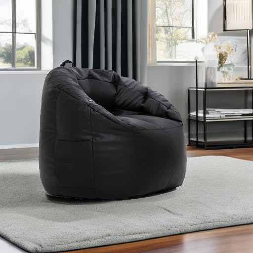 Big Joe Milano Beanbag Chair with Vibe Black Montana Leather